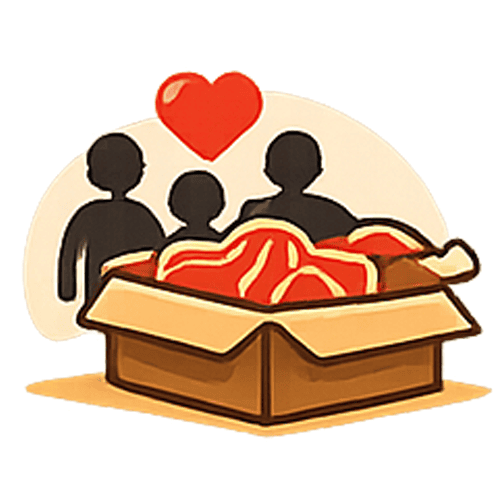 Meat is distributed quickly to vetted vulnerable households